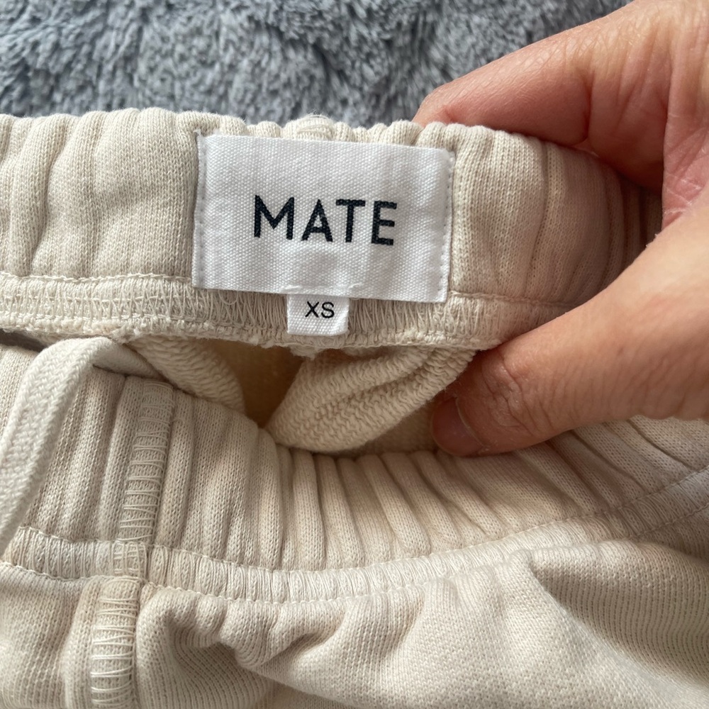 Mate the label XS organic fleece pocket sweatpants in cream